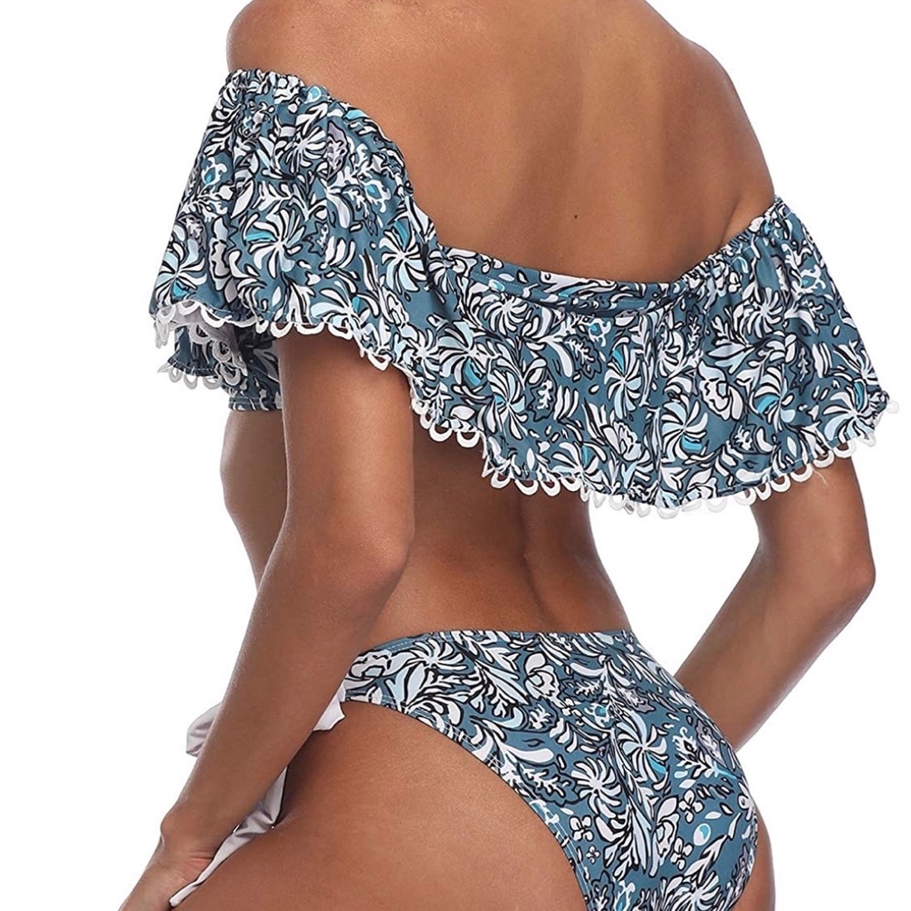 Women Off-Shoulder Two Piece Bikini Set - Picture 4 of 7